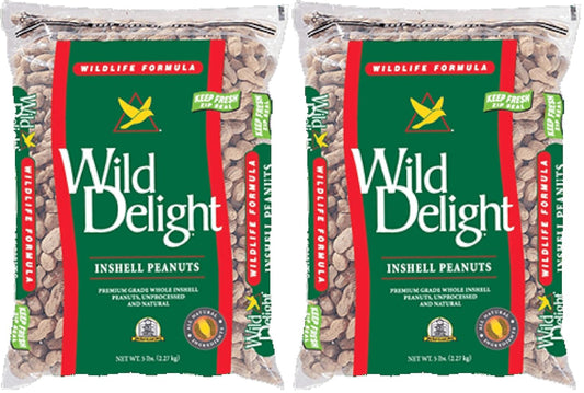 Wild Delight Inshell Peanuts for Wildlife, 5 lb Pack of 2
