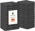 Dark Grey Hand Towels 24 Pack 100% Cotton Spa Towels - Highly