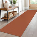 Woven Runner Rug 2x10 Ft Washable Hallway Runner - Rustic Orange/Tan