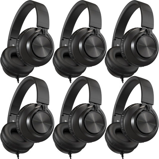 AILIHEN Kids Headphones Wired for School, 6 Pack for Students