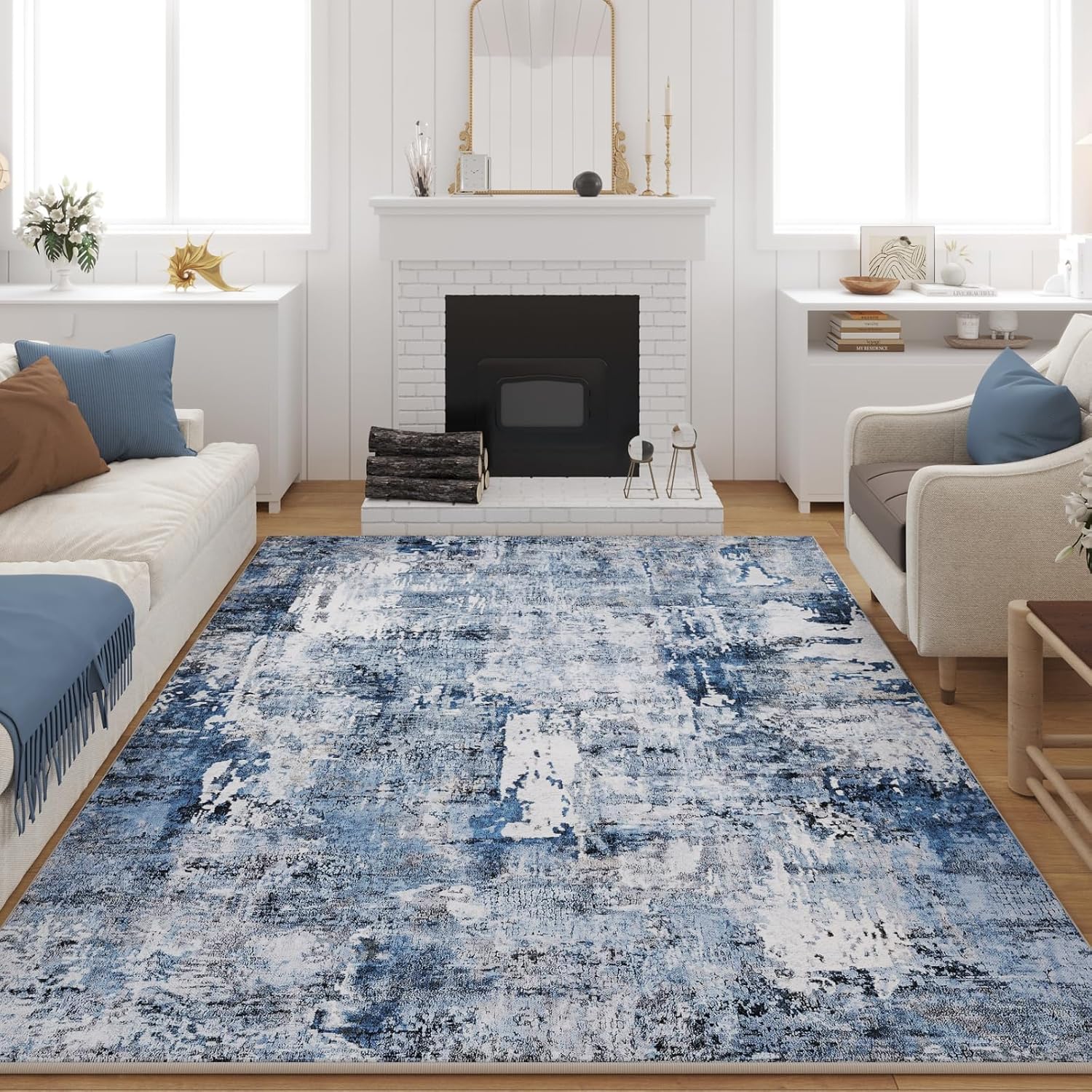 9x12 Washable Boho Rug for Living Room and Kids Playroom