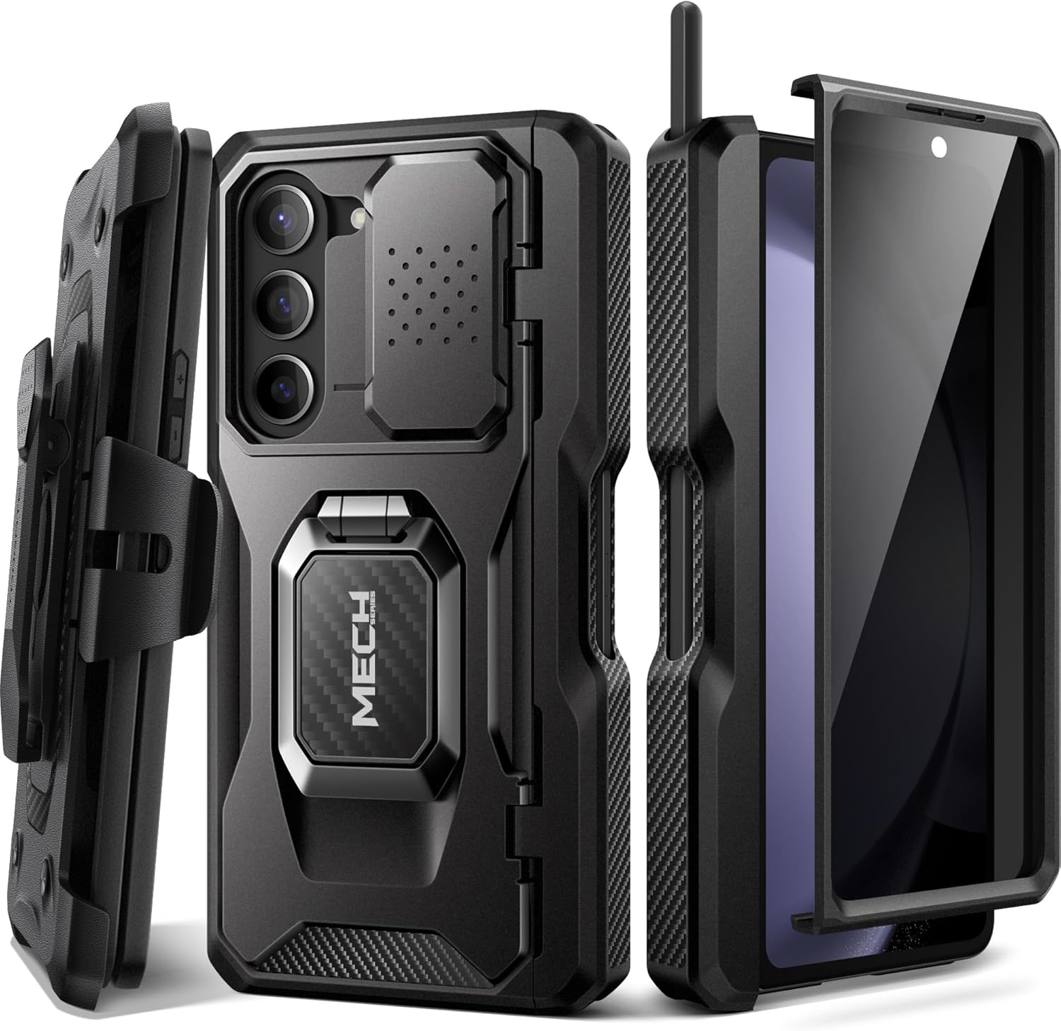 TONGATE Z Fold 5 Case with Ring Stand & S Pen Holder for Protection