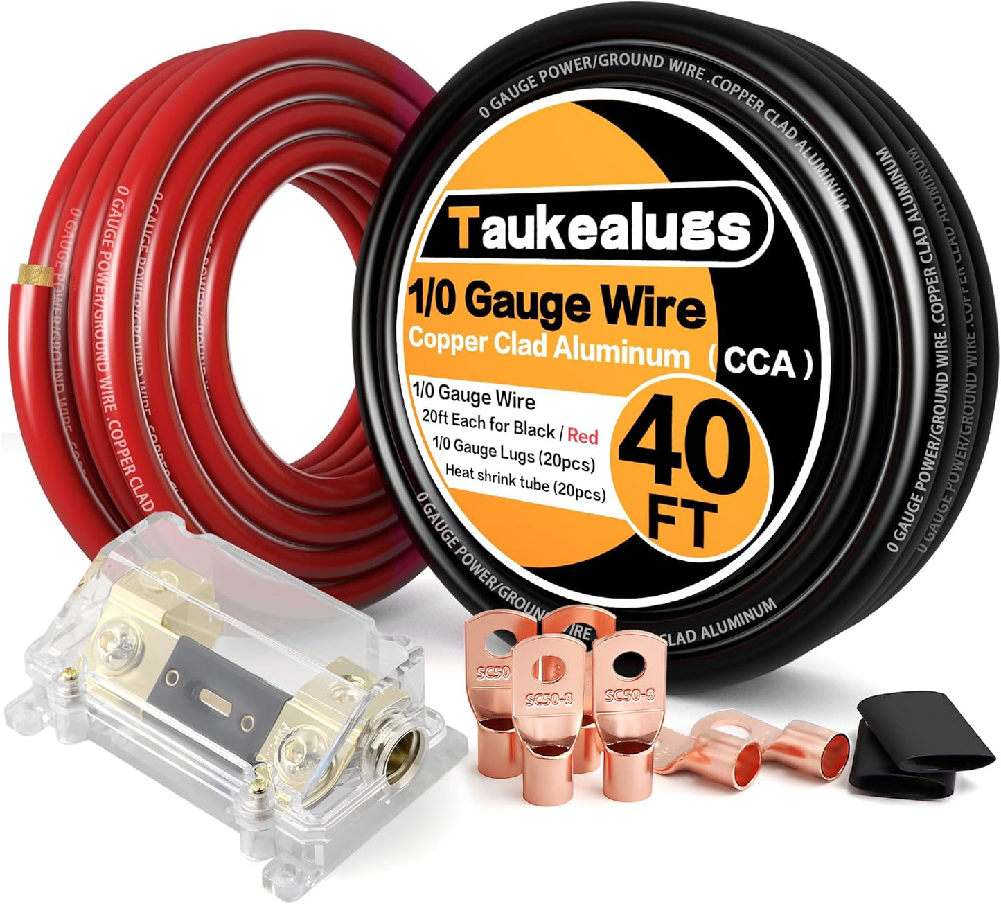 1/0 Gauge Battery Cable Wire Kit for Automotive Power Ground