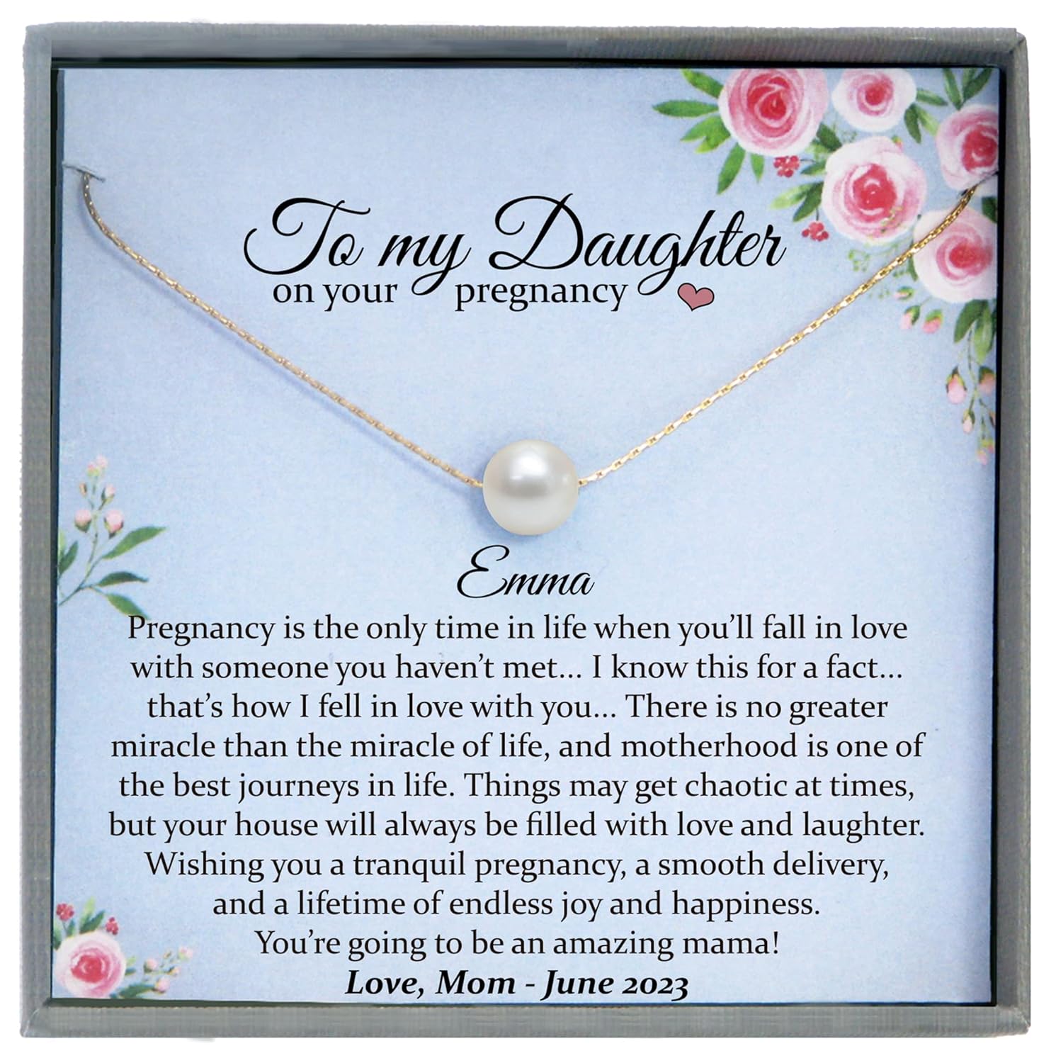 Pregnant Daughter Gifts from Mom or Dad, Meaningful Jewelry