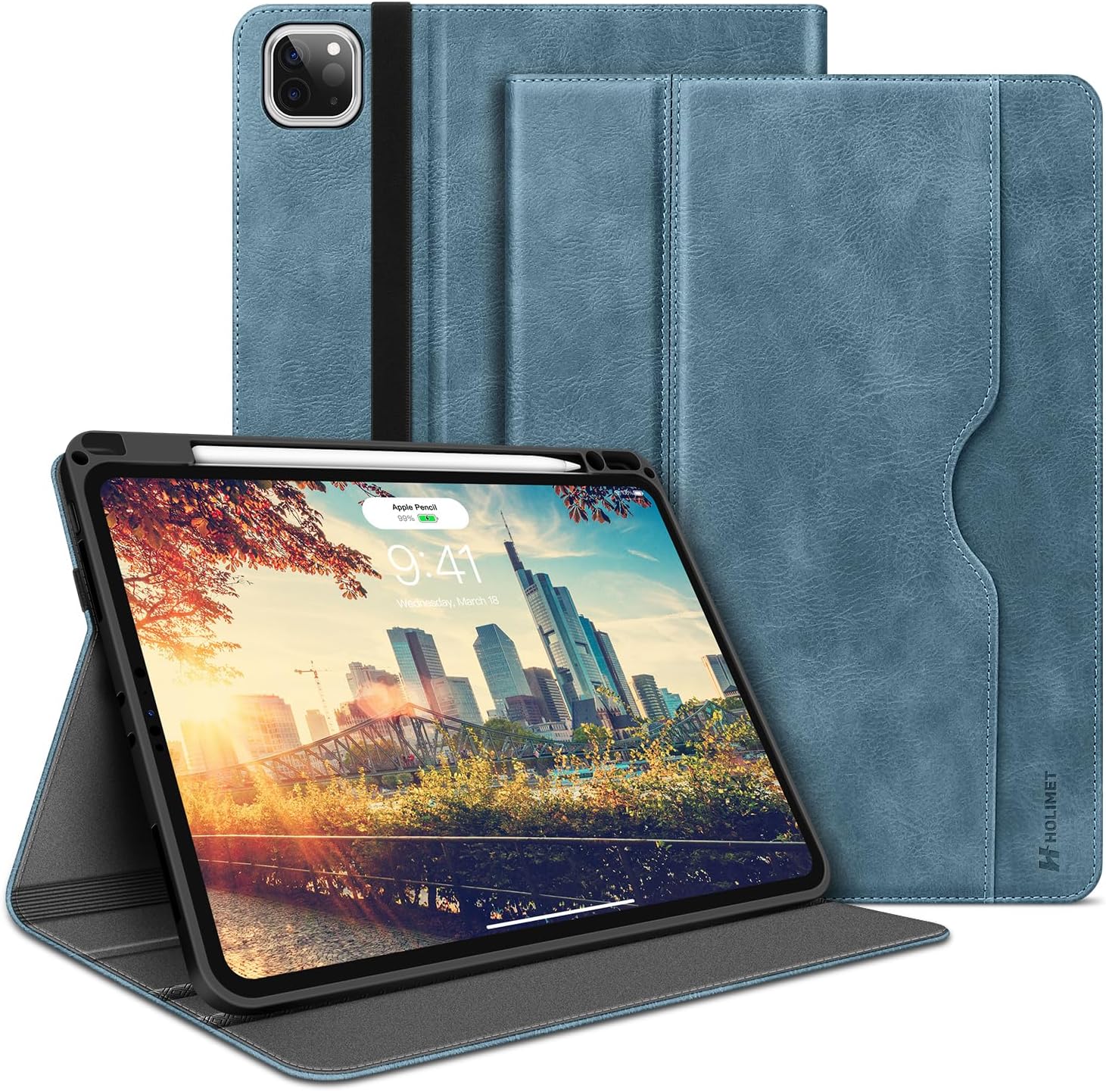 H HOLIMET Case for 2024 iPad Pro 11 inch with Pencil Holder