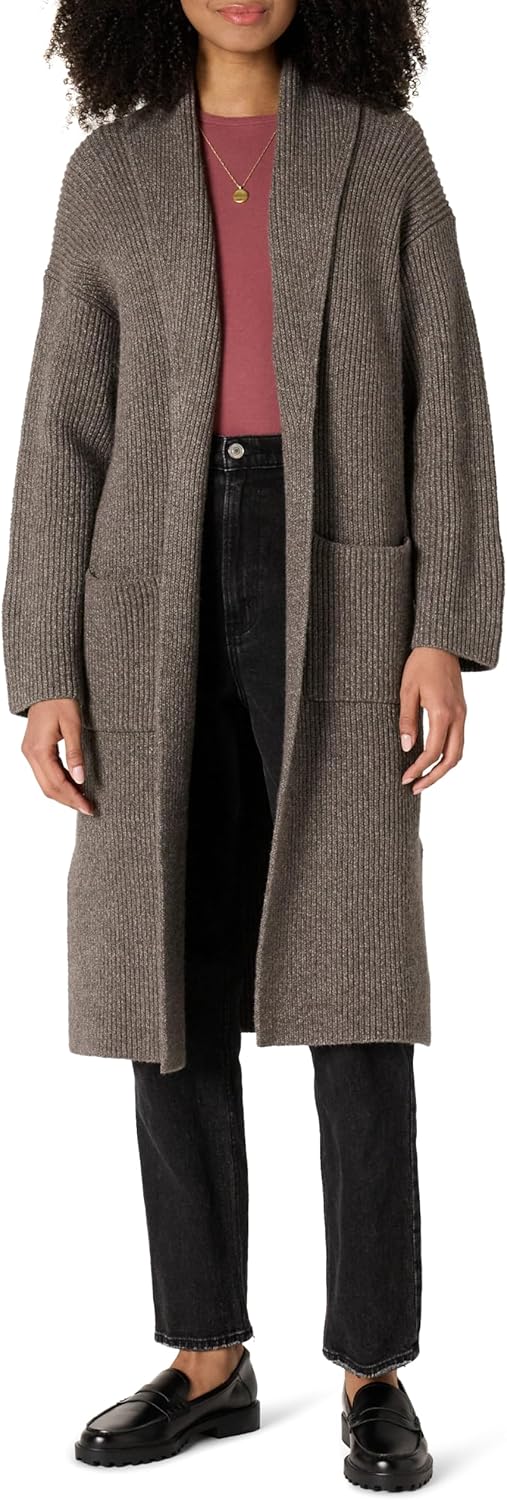 Oversized-Fit Cotton Blend Heavyweight Long Cardigan Sweater