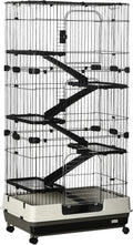 Small Animal Cage 6-Level Rabbit Hutch with Wheels - Indoor Habitat