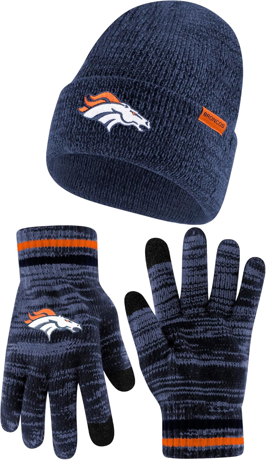 Ultra Game NFL Official Super Soft Knit Beanie and Gloves Set