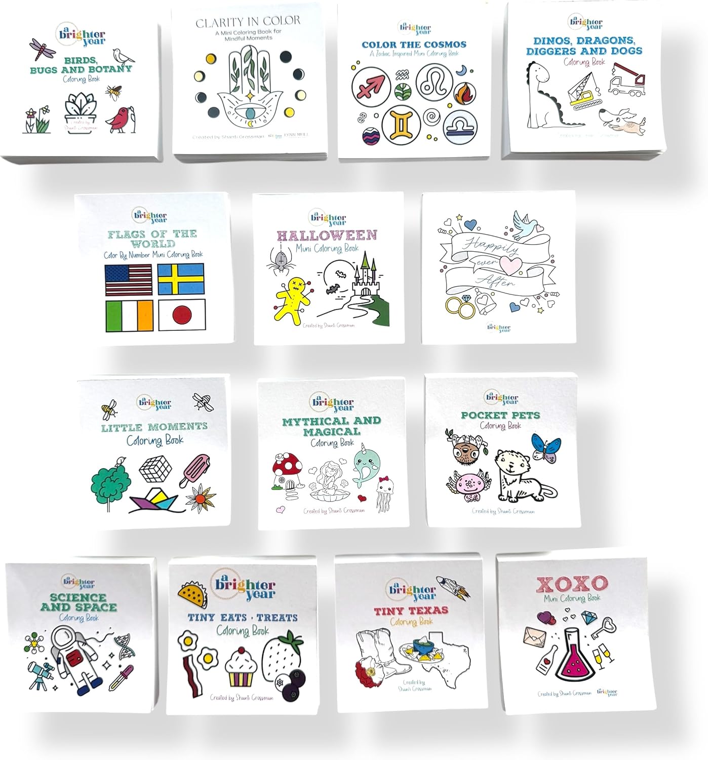 A Brighter Year Mini Coloring Book 14 Piece Variety Pack