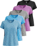 Real Essentials 5 Pack Women's Short Sleeve T-Shirts - Active Fit