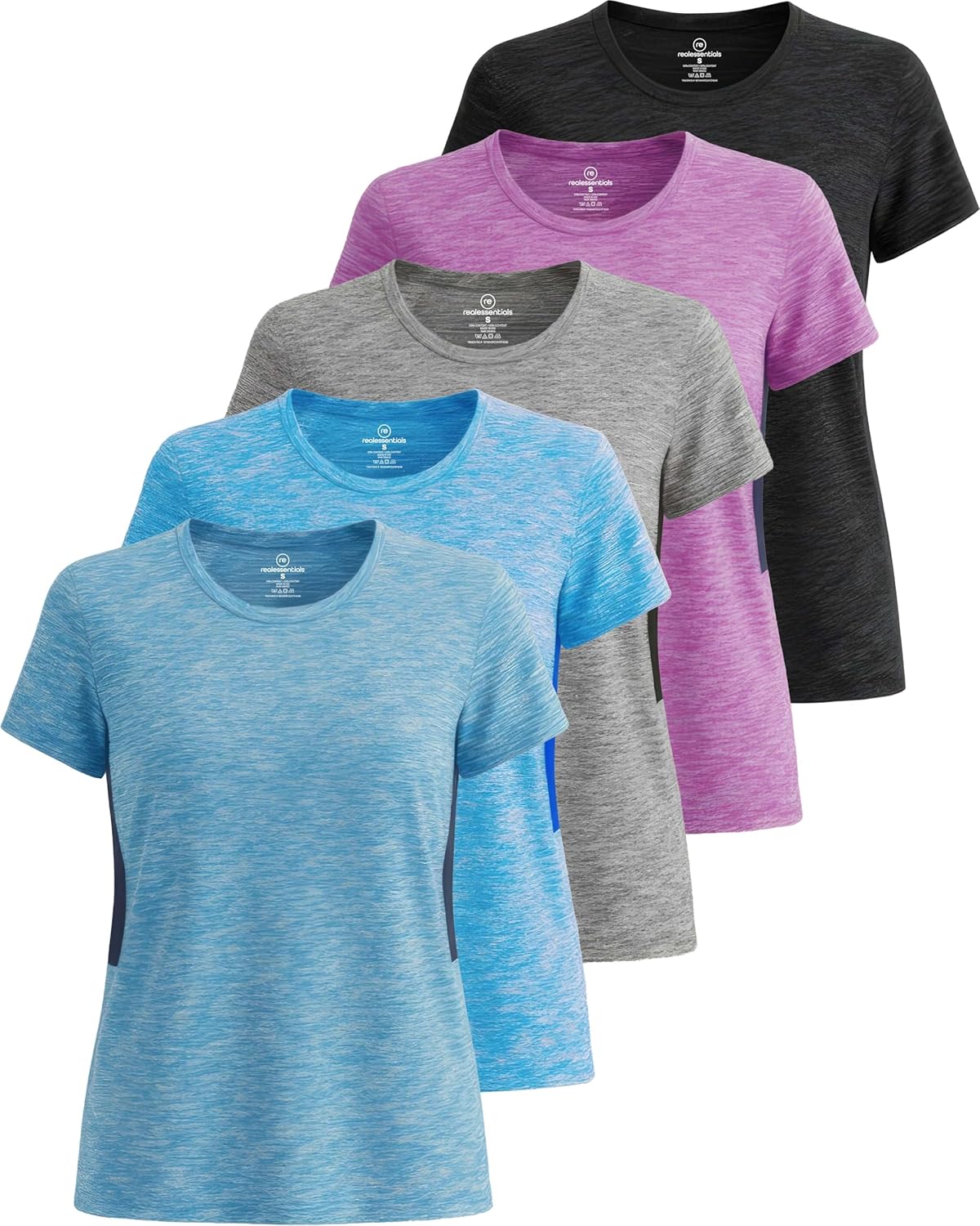 Real Essentials Women's Short Sleeve T-Shirts for Activewear