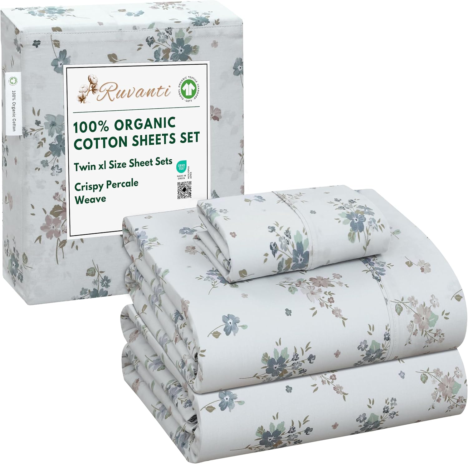 100% Organic Cotton Sheets Twin XL Set for Crisp Comfort