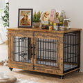 Lulive Dog Crate Furniture: Stylish Indoor Kennel with Double Doors