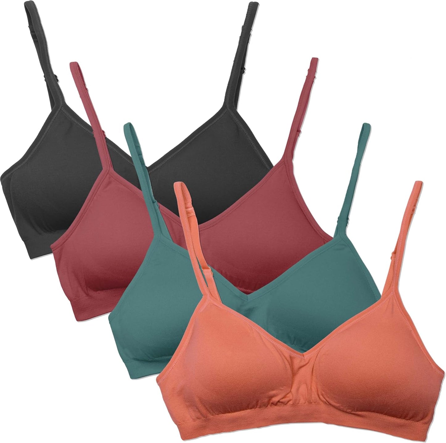 Kalon Womens Demi Padded Wireless Bralette 4 Pack for Comfort
