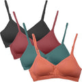 Kalon Womens 4 Pack Demi Padded Bralette Wireless Comfortable Bra DAY