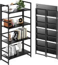 Vintage Multifunctional Folding Bookshelf - Space-Saving 4-Tier