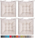 SQUARE MOON 4 Pack Chair Cushions 16 in - Soft, Tied Seat Pads