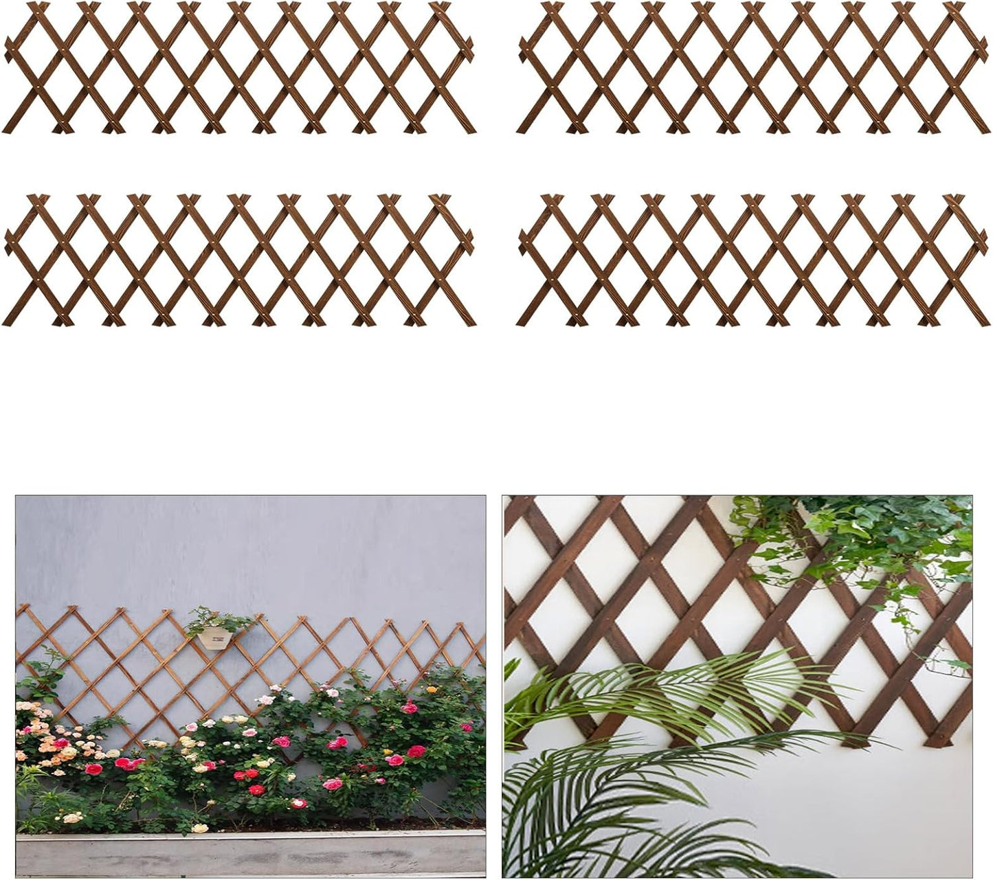 Expandable Garden Trellis for Climbing Plants - 4 PCS Set