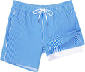 SURF CUZ Mens Swim Trunks with Compression Liner - Quick Dry 5 in mesh