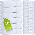 Wealuxe White Washcloths 48 Pack 600 GSM - Soft, Absorbent