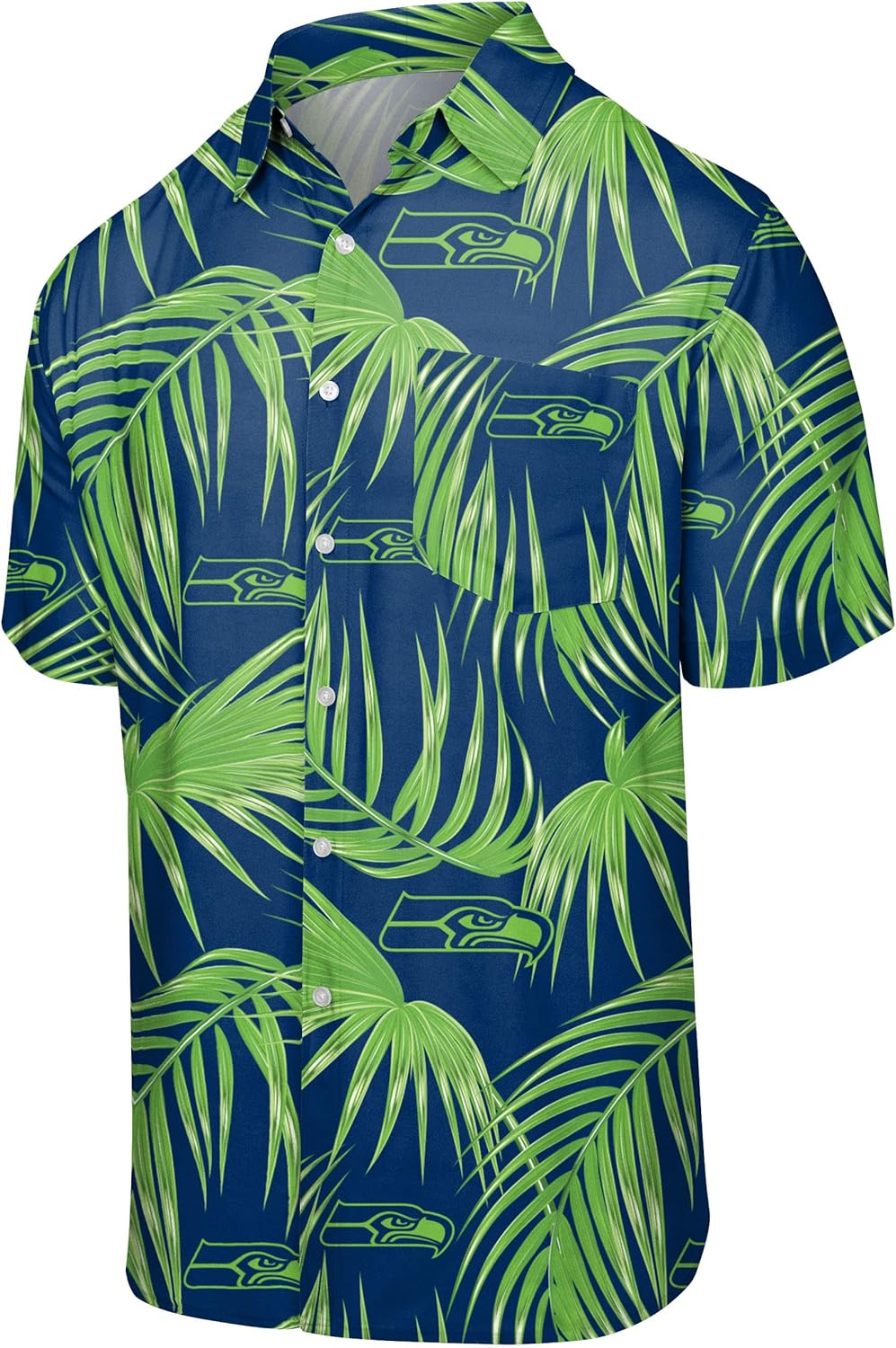 FOCO NFL Team Logo Floral Aloha Tropical Button Up Shirt Review