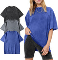 Women Oversized T-Shirts 3-Pack - Cotton Vintage Washed Baggy Tees