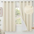 60 Inch Wide Linen Blackout Curtains 63 in Length - Total Room