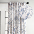 Tailored Cotton Curtain Panel 50in x108in - Jouy Paradis Floral