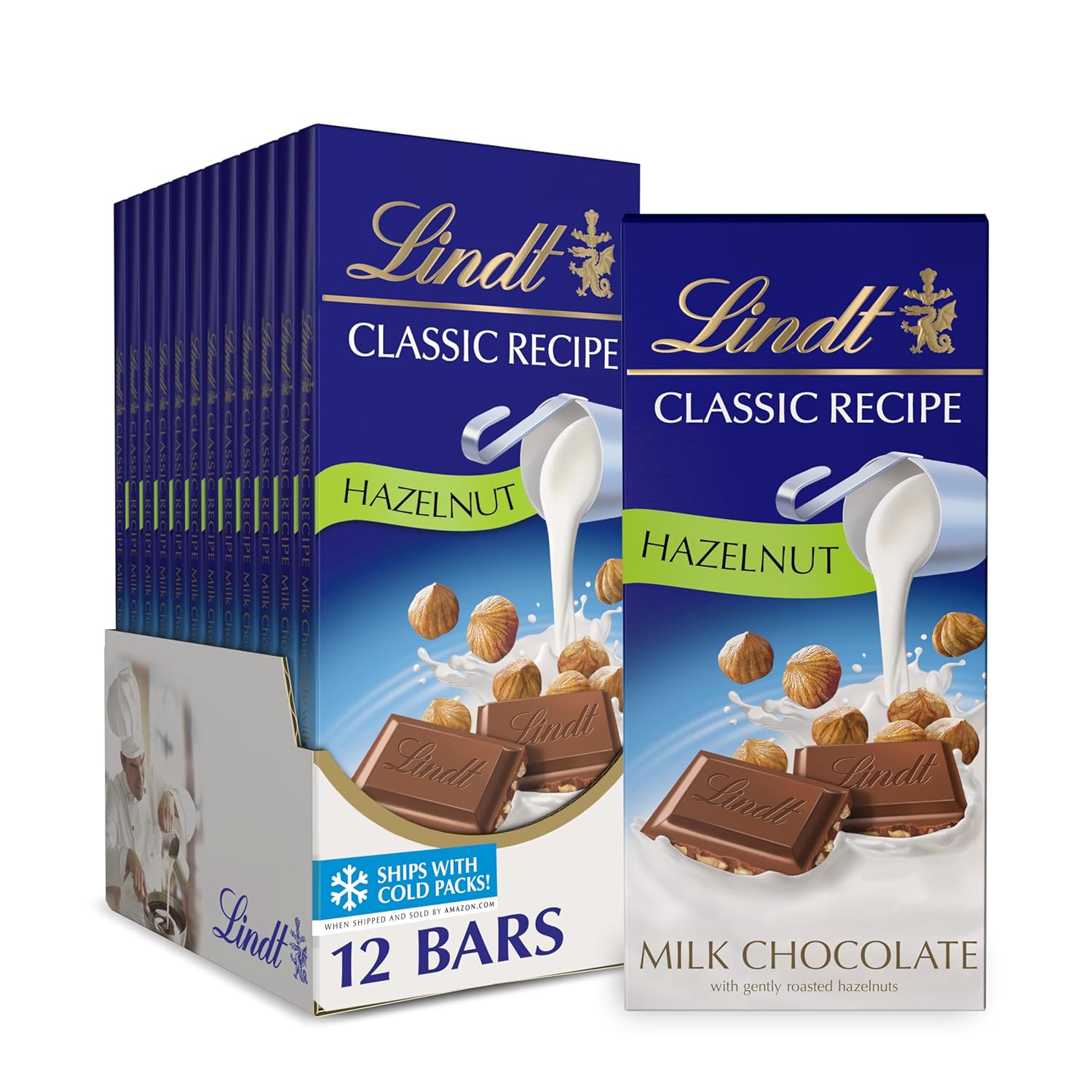 Lindt CLASSIC RECIPE Hazelnut Milk Chocolate Bar - 12 Pack