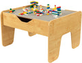 KidKraft Reversible Wooden Activity Table with 195 Bricks - Durable
