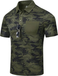 MoFiz Mens Camo Polo Golf Shirt - Lightweight Dry Fit Comfort