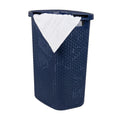 Slim Laundry Hamper with Lid 60L - Space-Saving Wicker Design