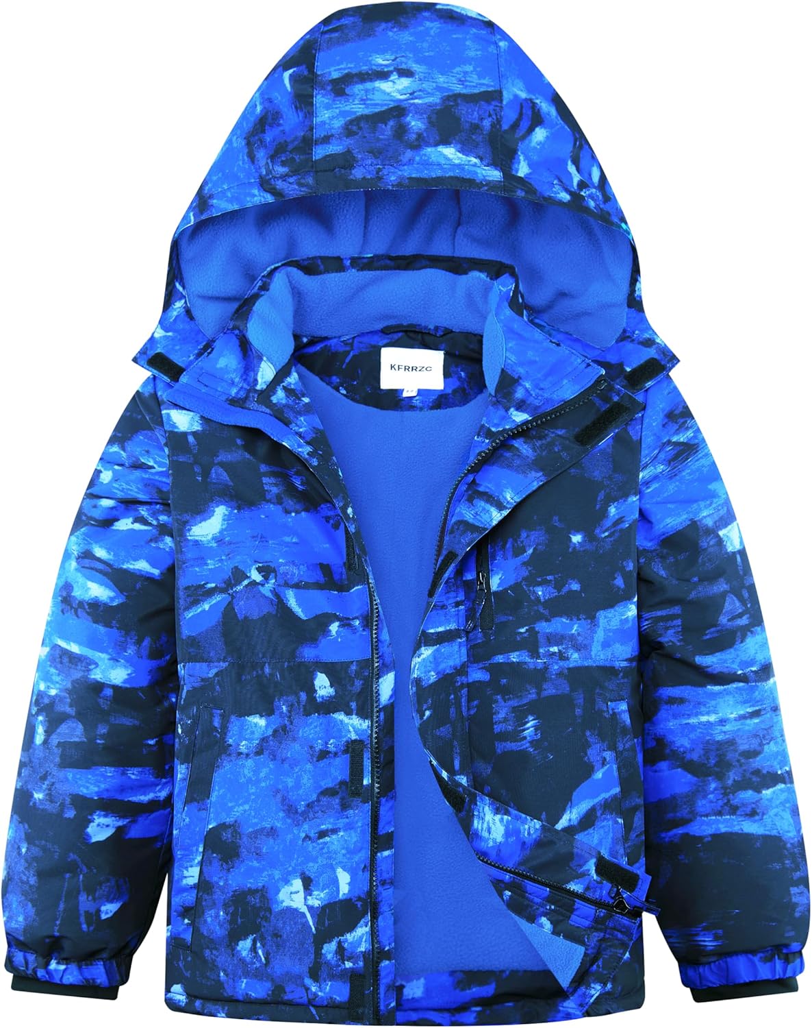 Boys Winter Waterproof Ski Jacket with Detachable Hood for Kids