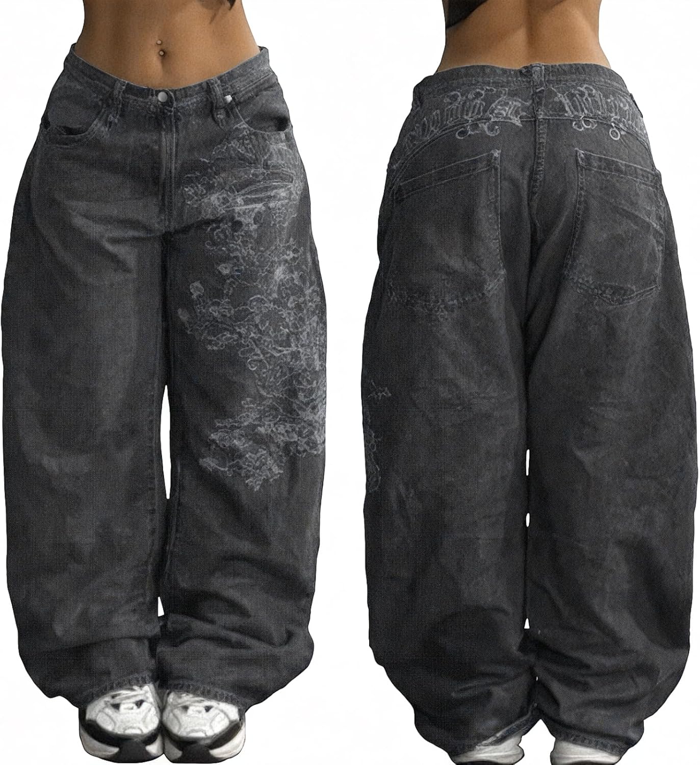 EMMIOL Women Boyfriends Hip Hop 90s Vintage Baggy Jeans
