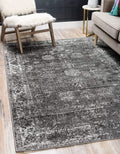 9ft x 12ft Dark Gray/ Ivory Area Rug - Sofia Collection