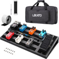 LEKATO Guitar Pedal Board 22x11x2.8 in - Built-In Power Compartment