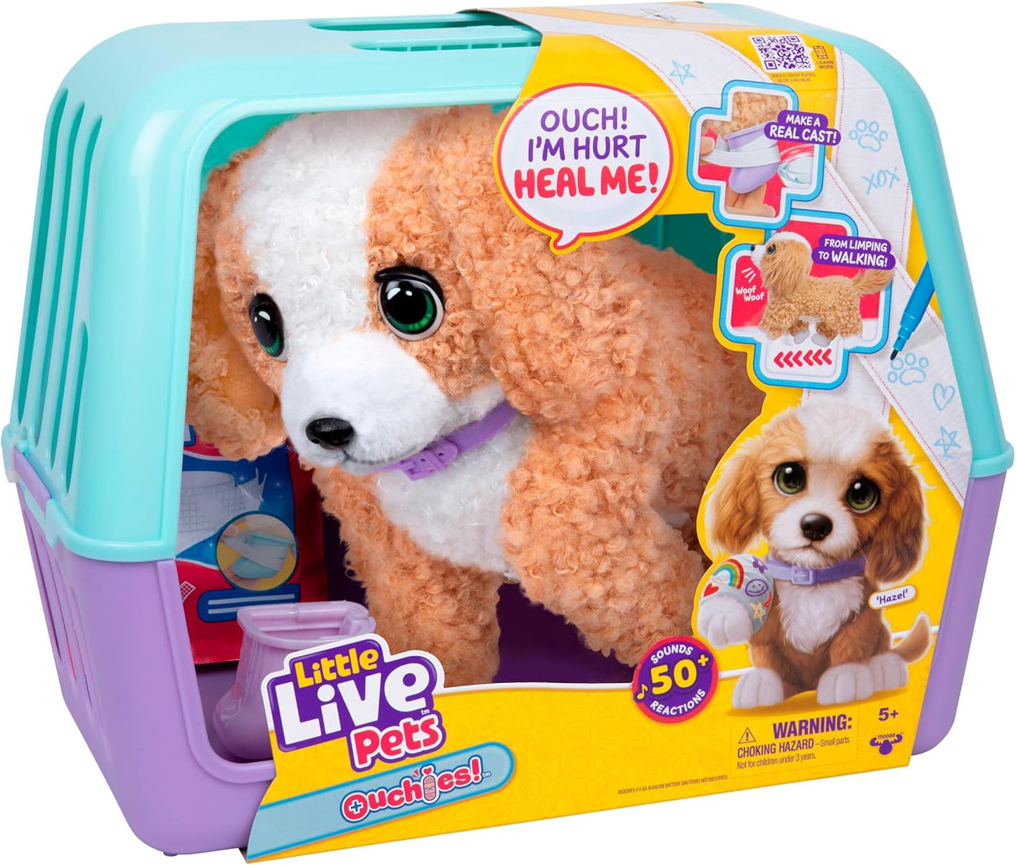 Little Live Pets Ouchies Hazel The Poodle Plush Interactive Toy
