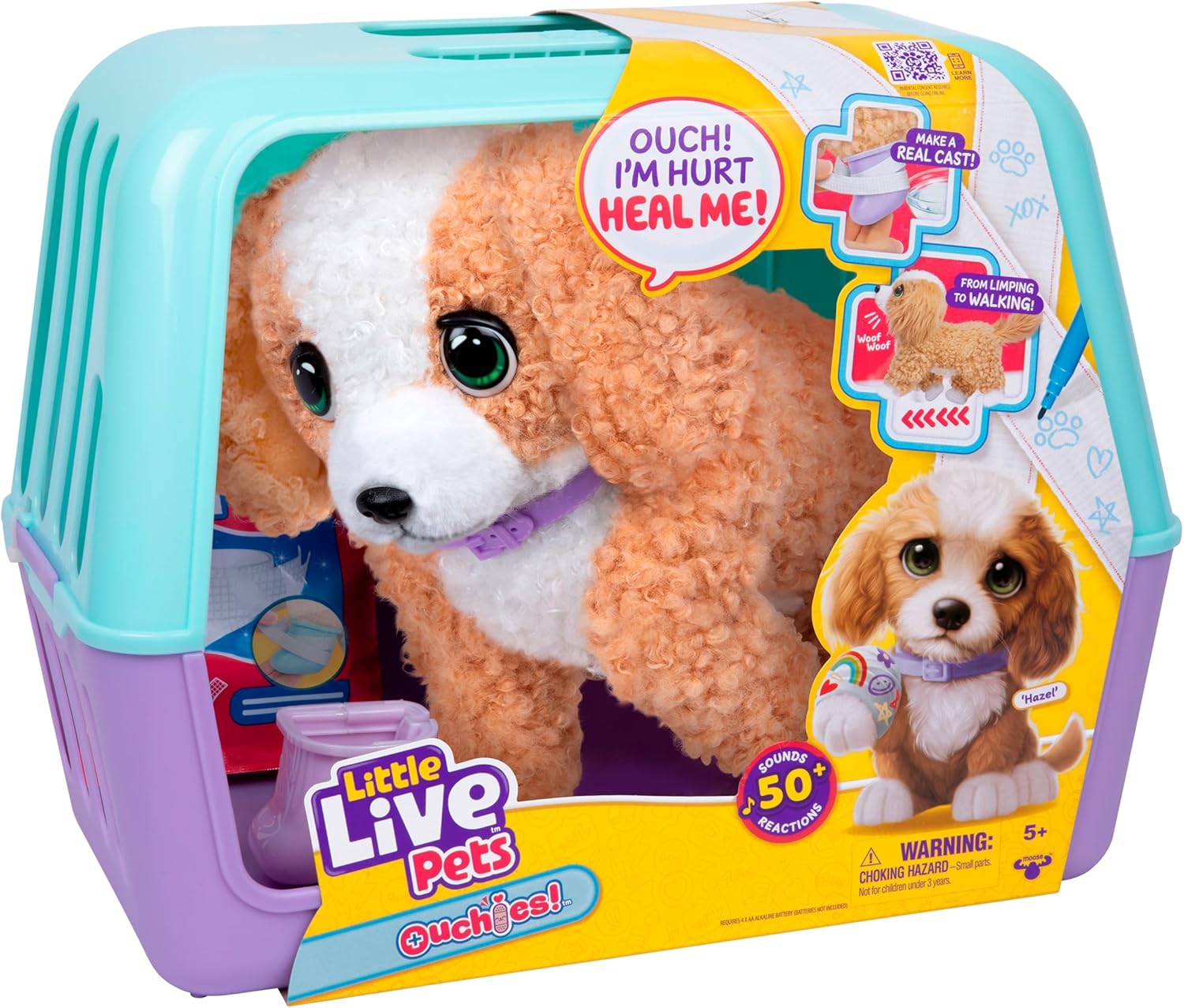 Little Live Pets Ouchies Hazel The Poodle Plush Interactive Toy