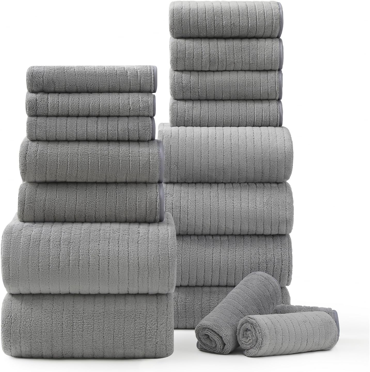 18 Piece Ultra Soft Bath Towels Set for Home and Spa Use