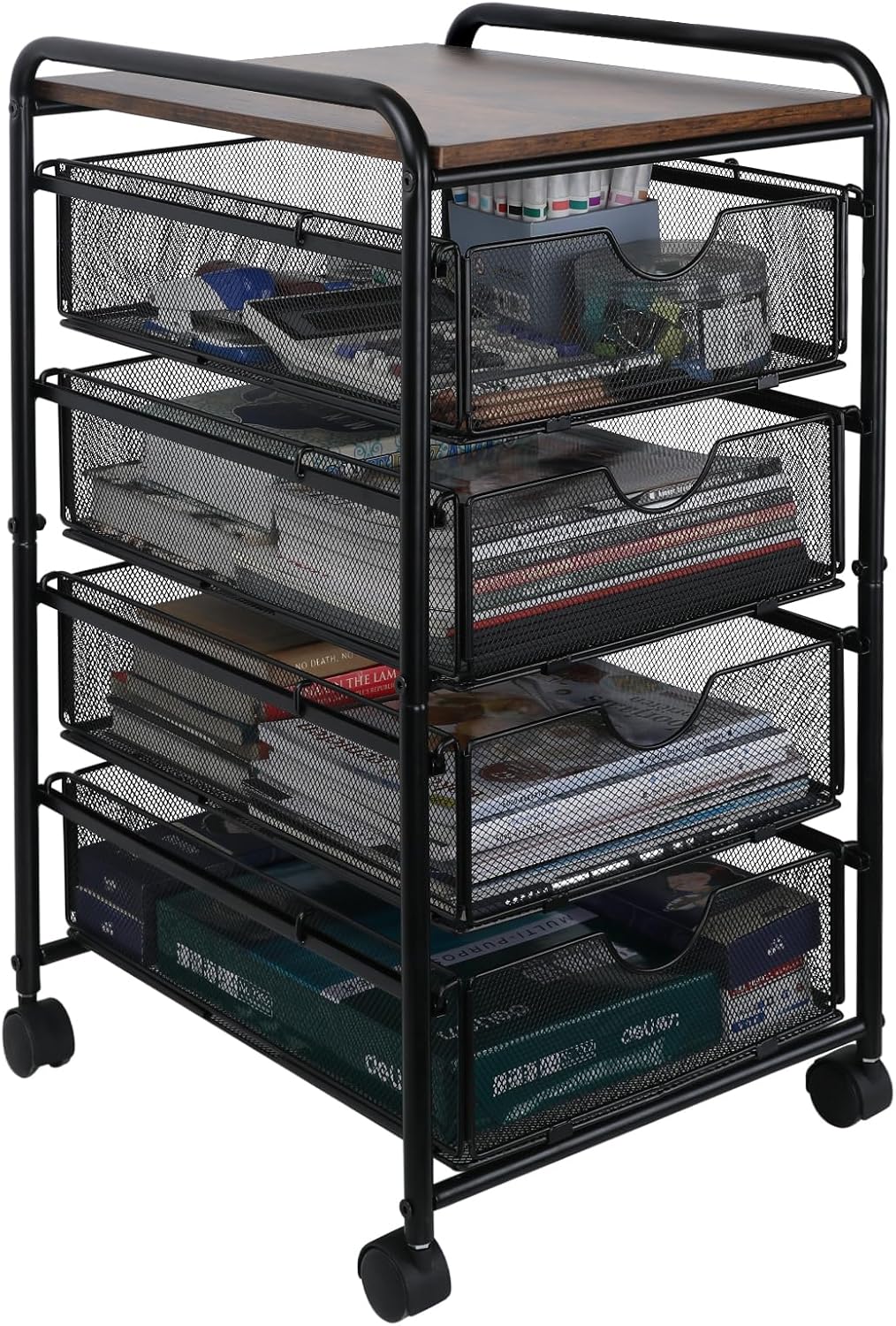Effortless Organization: 4-Drawer Rolling File Cart
