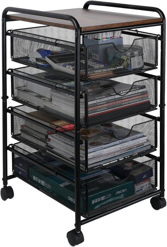 Effortless Organization: 4-Drawer Rolling File Cart