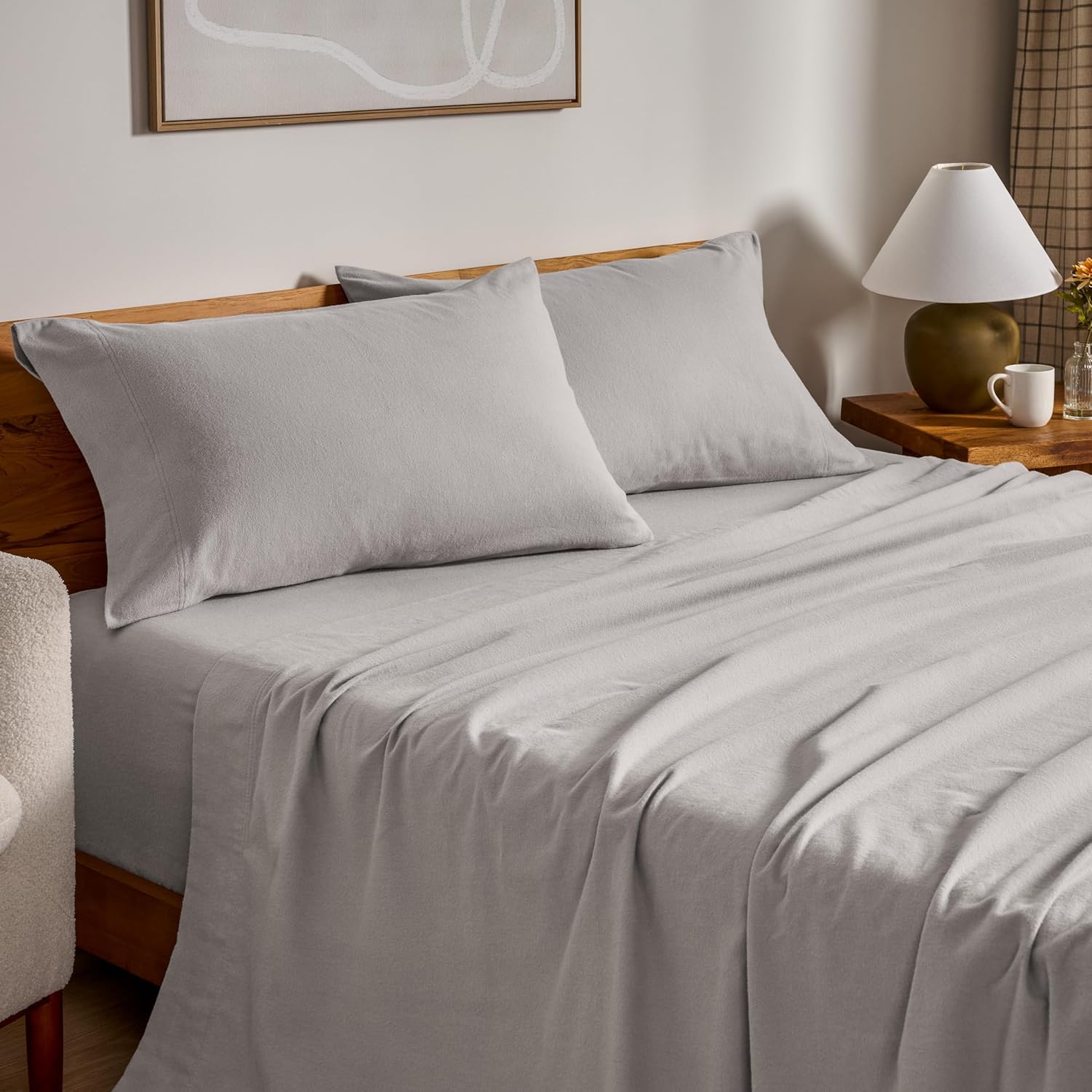 Bare Home Flannel Sheet Set for California King - Soft Comfort