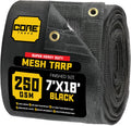 60% Black Shade Cloth 7 x 18 ft Heavy Duty Mesh Tarp - Breathable