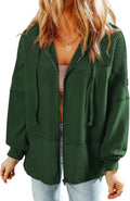 Waffle Knit Hoodies for Women Zip Up Jackets Casual Fall Wear