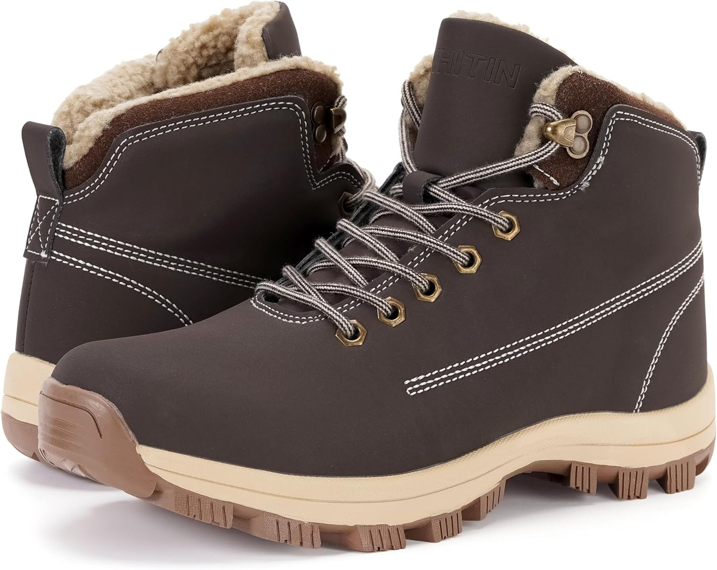 WHITIN Men's Waterproof Cold-Weather Snow Boots for Comfort