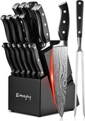 Knife Set 18-Piece Kitchen Knife Set with Block - Balanced, Ultra