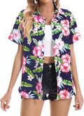 Cool and Soft Women's Hawaiian Floral Shirt for Summer Days