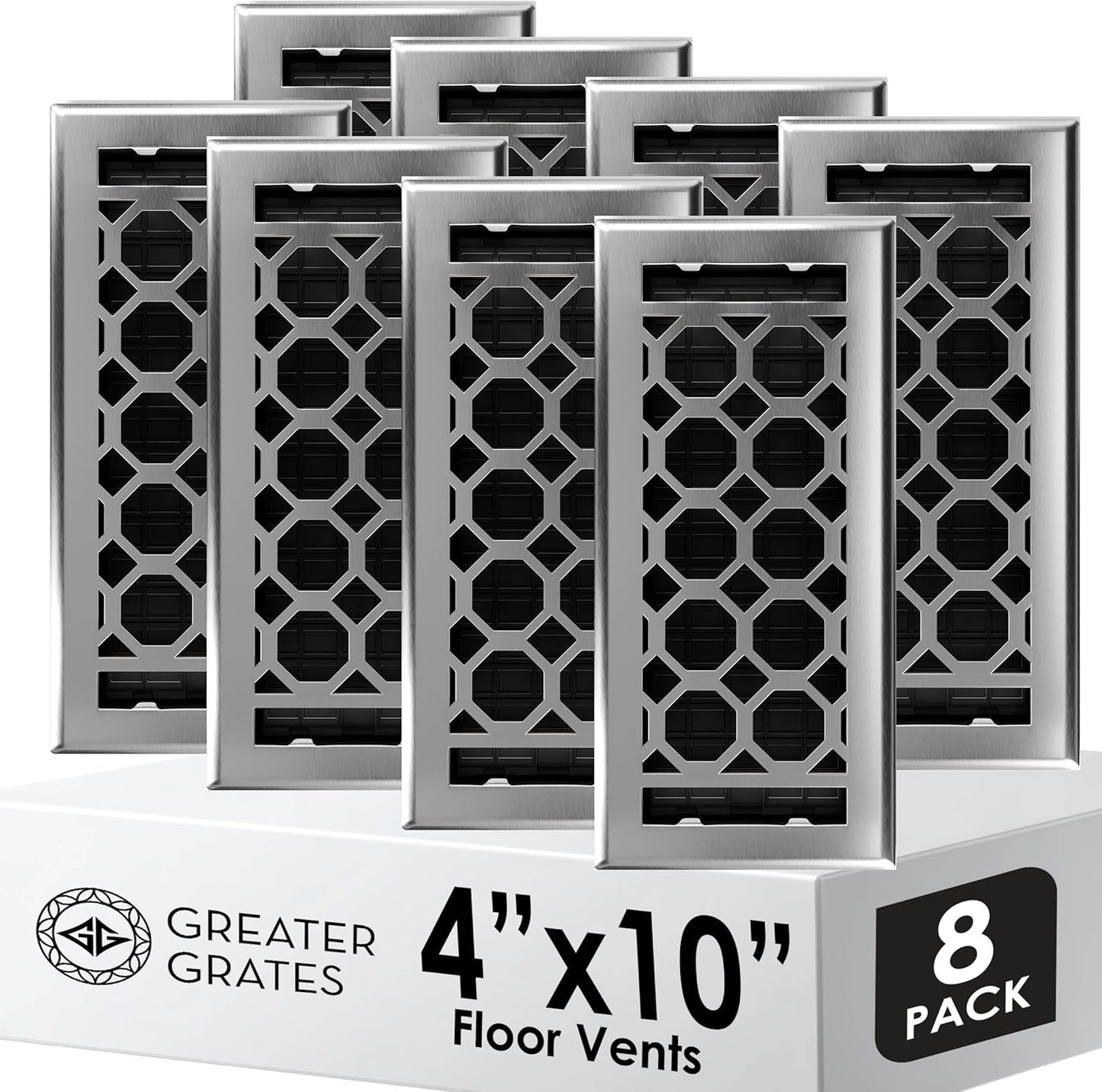 Floor Register 4x10 Vent Cover 8 Pack for Home Efficiency