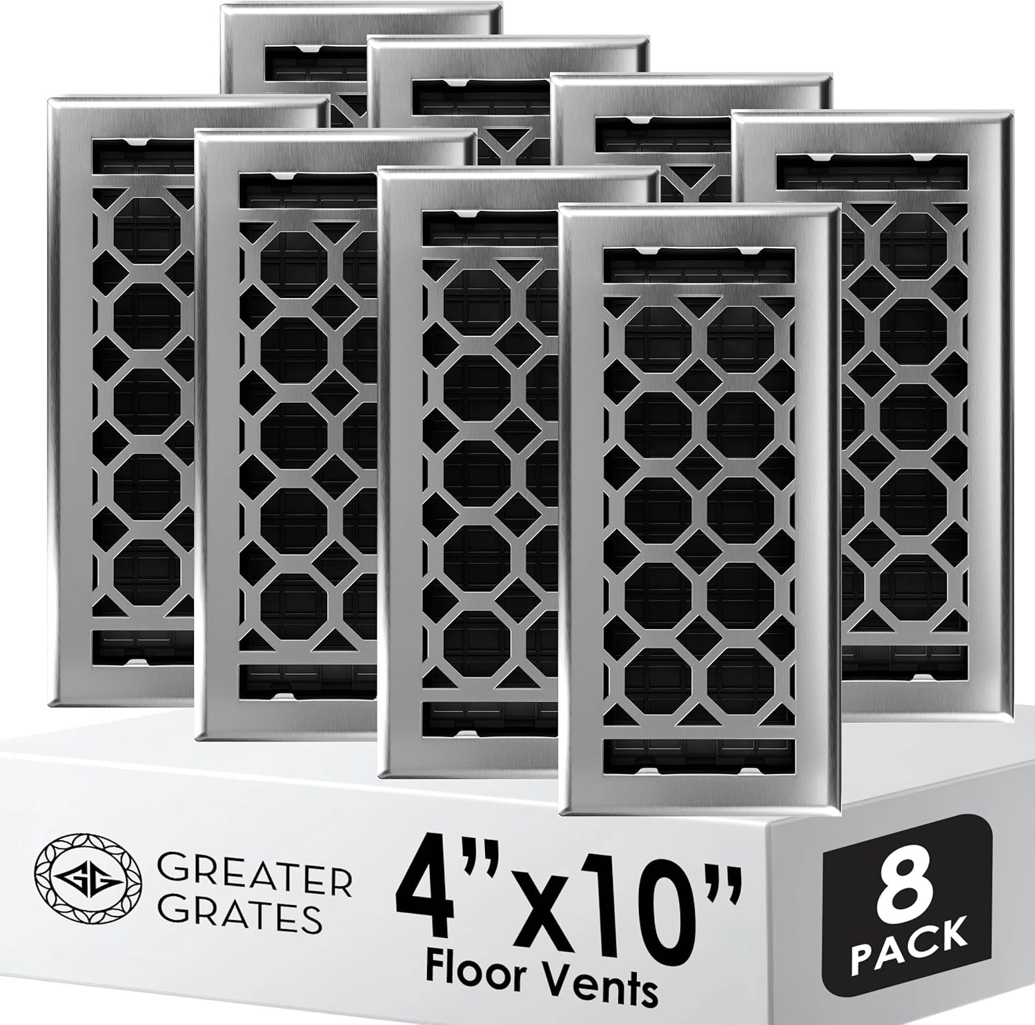 Floor Register 4x10 Vent Cover 8 Pack for Home Efficiency