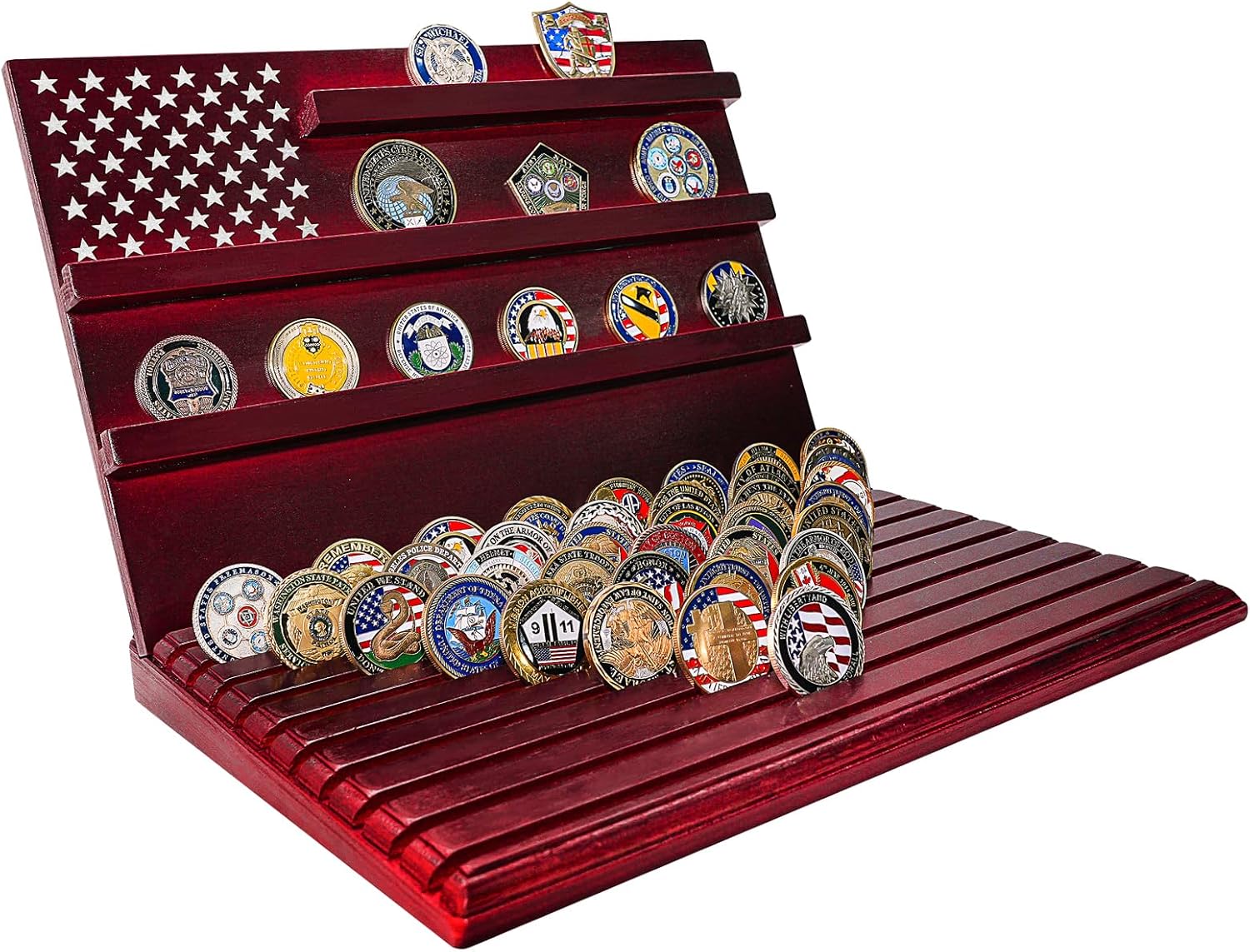 Challenge Coin Display Stand for Collectors - 13 Rows of Elegance